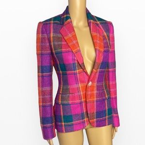 Ralph Lauren Vintage Plaid Blazer Size 2”